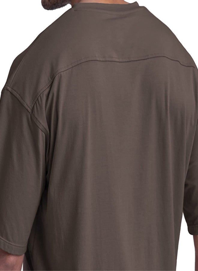 Opomelo Men's Oversized Workout T-Shirts Lightweight Quick Dry Short Sleeve Tshirts Crew Neck Loose Fit Athletic Tops - Image 2